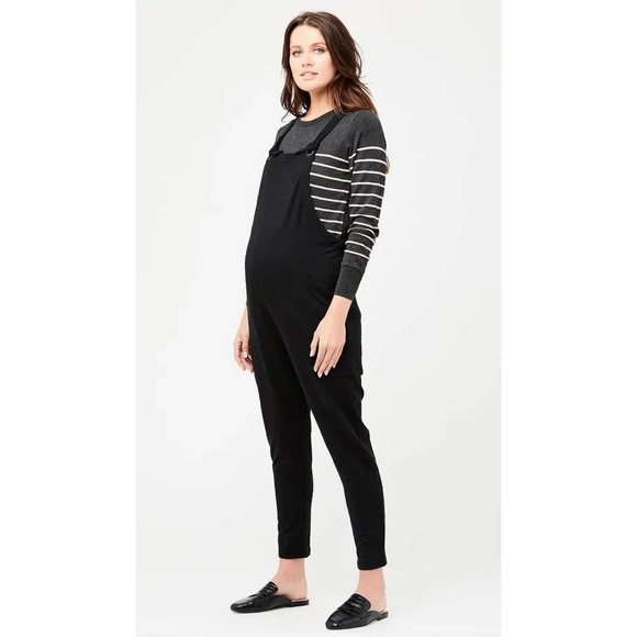 Ripe Maternity Denim - Ripe Maternity Perrie Playsuit Overall XL Tapered Leg Cotton Blend Pockets Black